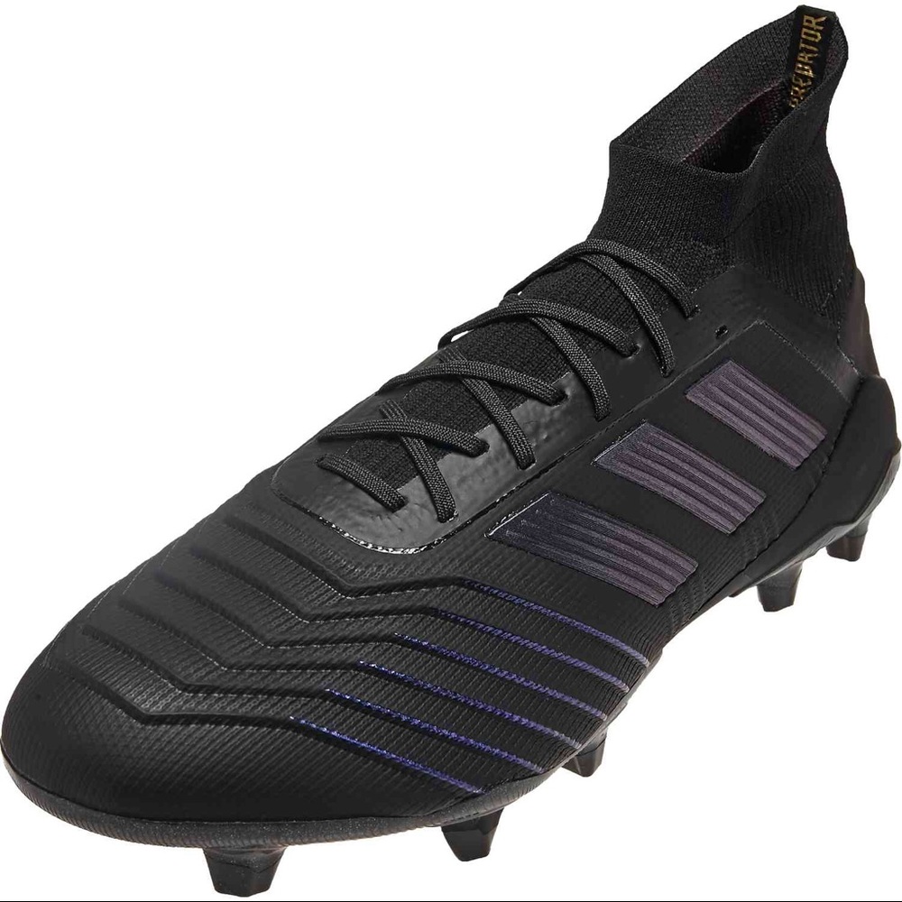 Adidas Predator 19.1 FG Black & Purple Dark Script